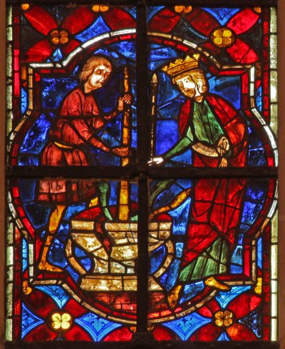 Een scène uit de legende van St. Johannes: de heilige en het wonder van de verbrijzelde juwelen door French School