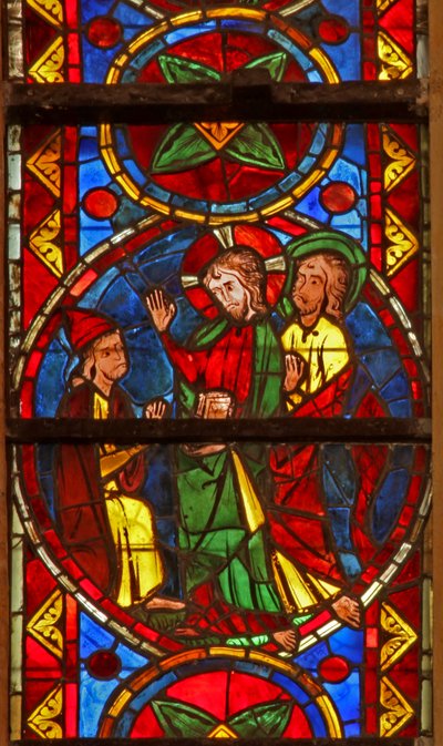 Een scène uit het leven van St. Thomas: Christus ontvangt de boodschapper van Gundaphorus en vertelt St. Thomas naar India te gaan door French School