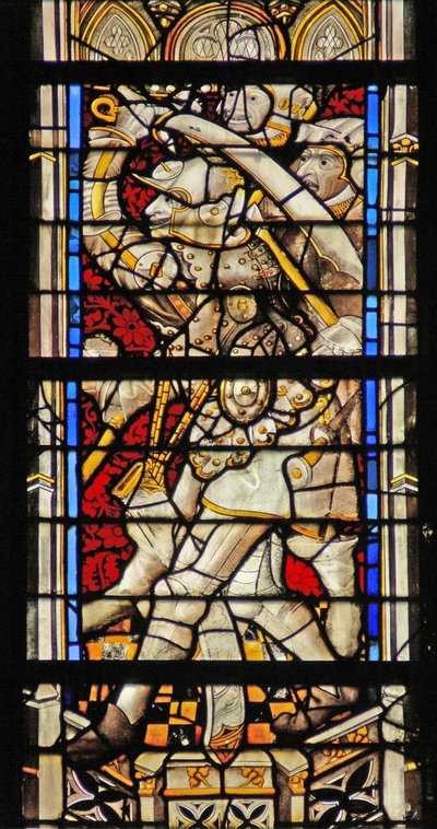 Ruit w214 met ridders die St. Thomas Becket doden door French School
