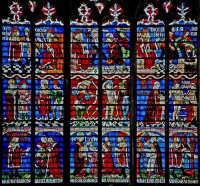 Raam w233 met het St. Sebastiaan raam door French School