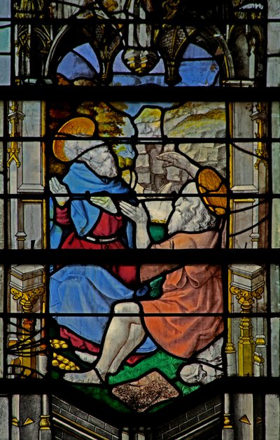 Raam w23 met afbeelding van St. Antonius: met St. Paulus door French School