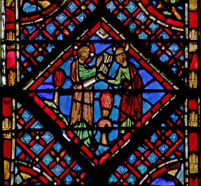God geeft Mozes een nieuwe set tafelen van de wet door French School