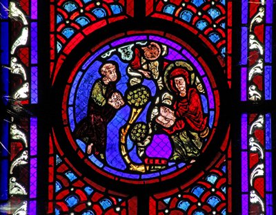 Raam w2 met een scène uit het leven van St. Maria Magdalena - de heilige in Provence door French School