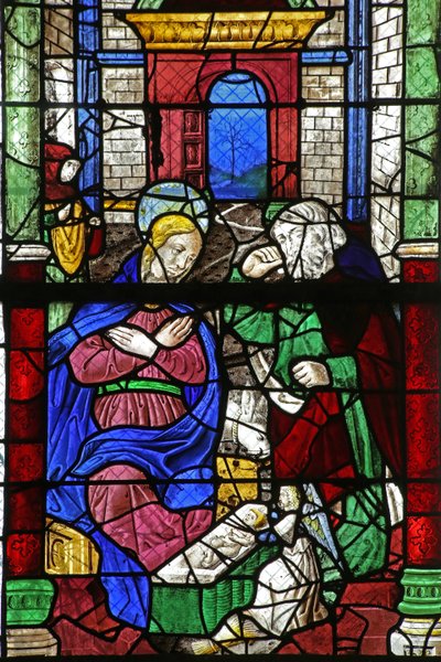 Raam w2 met de Geboorte van Christus door French School