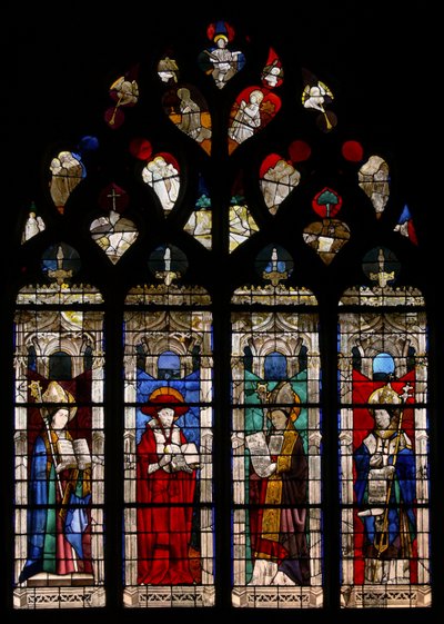 Raam w35 met de Vier Kerkvaders door French School