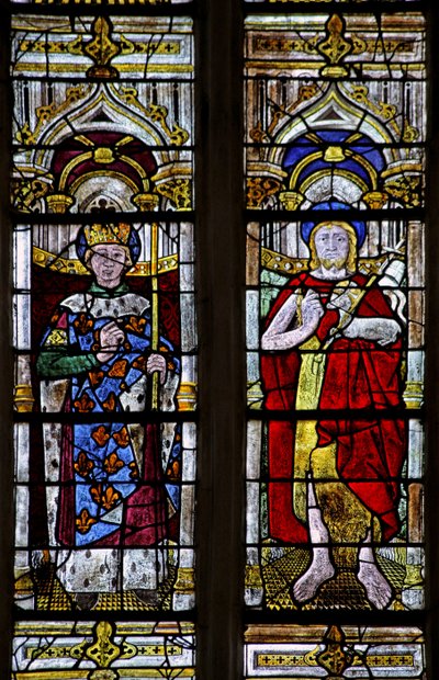 Raam w3 met Johannes de Doper en Sint-Louis door French School