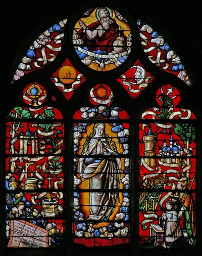 Raam w4 met de Onbevlekte Ontvangenis of de Litanie van Loreto door French School