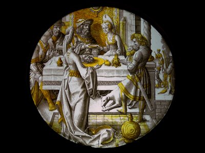 Raam w67 met Salome met het hoofd van Johannes de Doper door French School