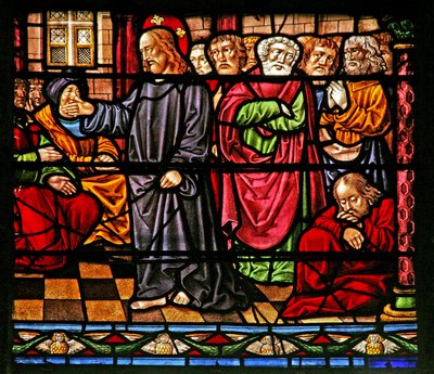 Raam w6 met Christus die predikt door French School