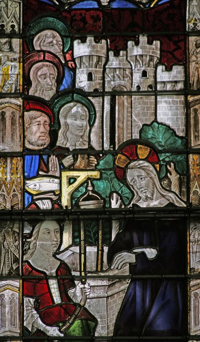 Raam w7 met Christus en de Samaritaanse Vrouw door French School