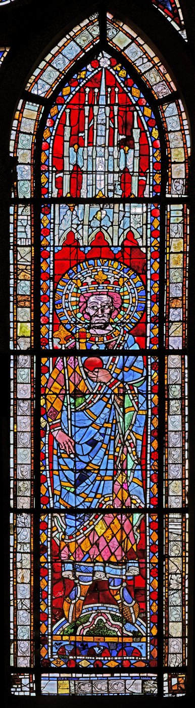 Raam w7 met Louis, zoon van Lotharius II door French School