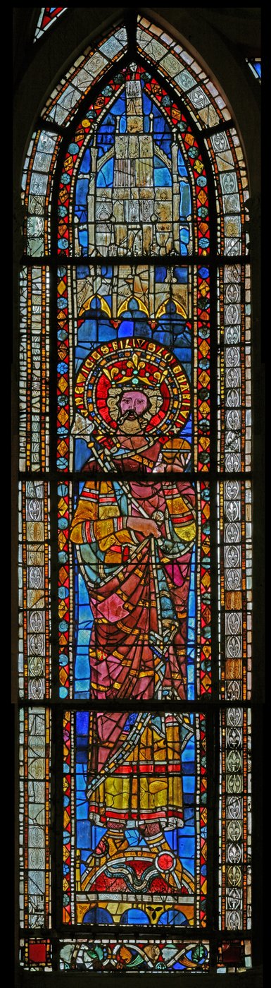 Raam w7 met Louis, zoon van Lotharius VI? door French School