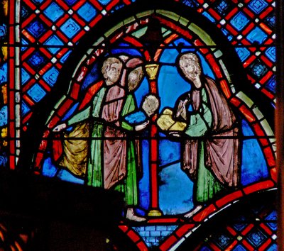 St. Johannes de Doper: zijn vader Zacharias schrijft de naam van zijn zoon door French School
