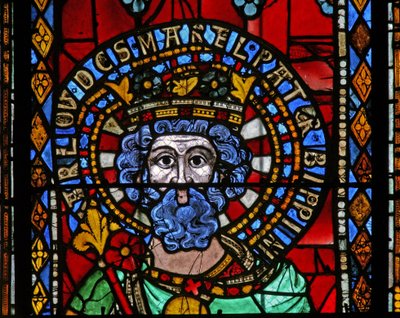 Raam w9 met Charles Martel door French School