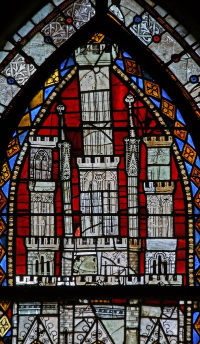Raam w9 met een baldakijn door French School