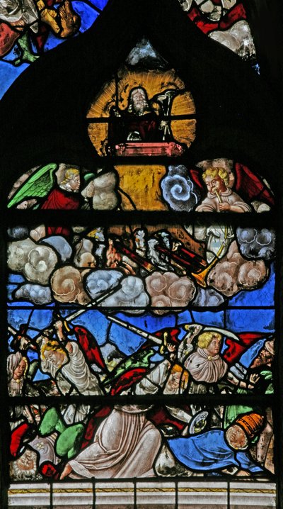 Raam w9 met het Laatste Oordeel - naar Albrecht Dürer door French School