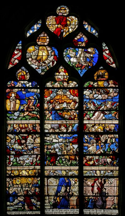 Raam w9 met het Laatste Oordeel - naar Albert Durer door French School