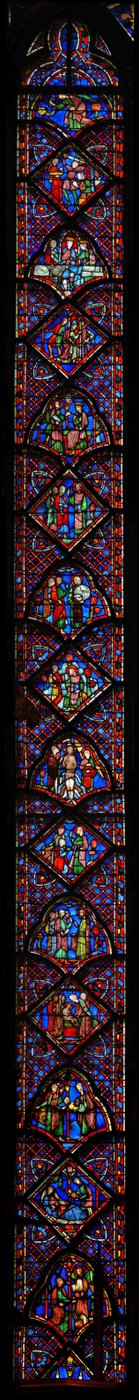 Raam w9 de Geschiedenis van St. Johannes de Doper door French School