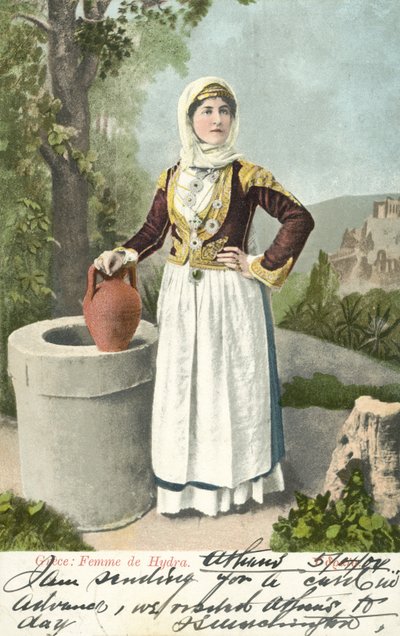 Vrouw van het eiland Hydra, Griekenland door French School