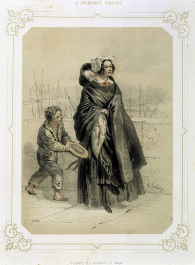 Vrouw van Granville en jonge bedelaar - in 