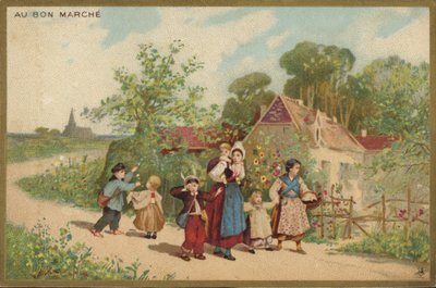 Vrouwen en Kinderen Wandelen door French School