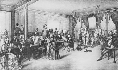 Vrouwen van Algiers in een Parijs café door French School