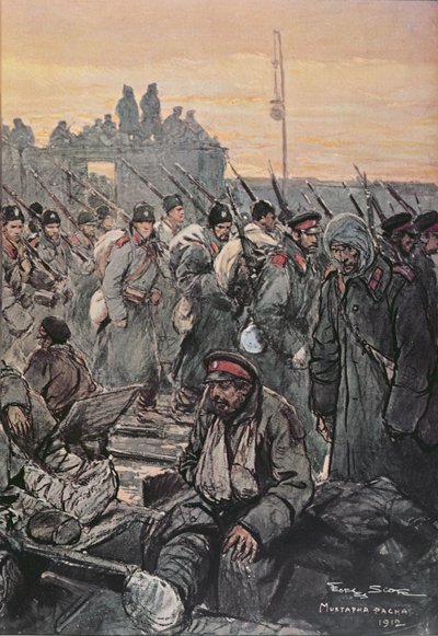 Gewonde Bulgaarse soldaten tijdens de Balkancampagnes 1912-13 door French School