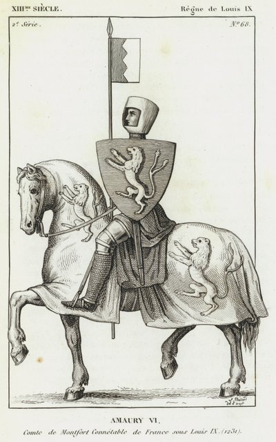 XIII Eeuw, Regering van Lodewijk IX, Amaury VI, Graaf van Montfort, Connétable van Frankrijk onder Lodewijk IX door French School