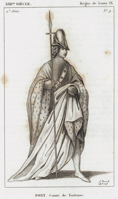 XIII Eeuw, Regering van Lodewijk IX, Pont, Graaf van Toulouse door French School