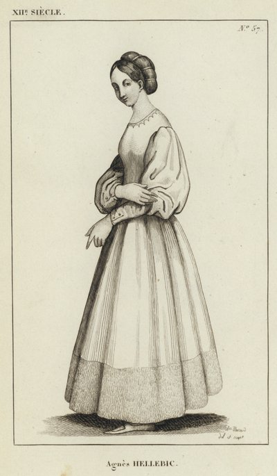 XII Eeuw, Agnes Hellebic (gravure) door French School