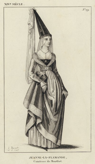 XIV Eeuw, Jeanne-la-Flamande, Gravin van Montfort door French School