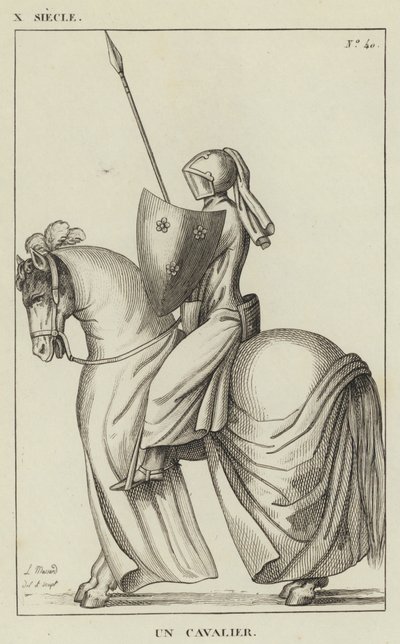 10e eeuw, Een ruiter (gravure) door French School
