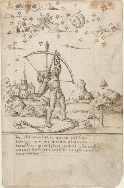 Je schiet op de hemel [fol. 9 recto], c.1512-1515 (pen en inkt) door French School