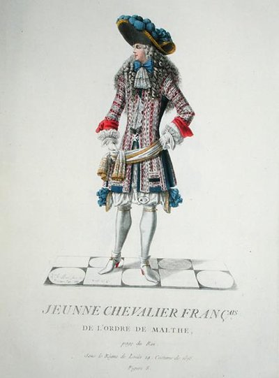Jonge ridder van de Orde van de Ridders van Malta in 1678, illustratie uit 