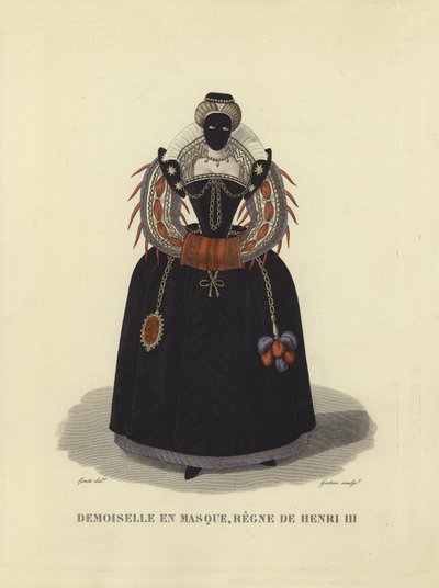Jonge dame met masker, regeerperiode van Hendrik III van Frankrijk door French School