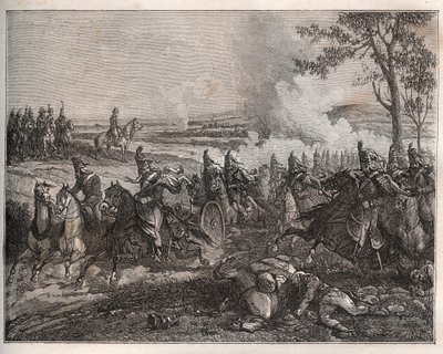 Slag bij Castiglione: Napoleon verslaat de Oostenrijkers onder Wurmser en dwingt hen zich terug te trekken naar Mantova. 5 augustus 1796 - Nieuwe Nationale Encyclopedie door Maurice La Charest - 1870 door French School