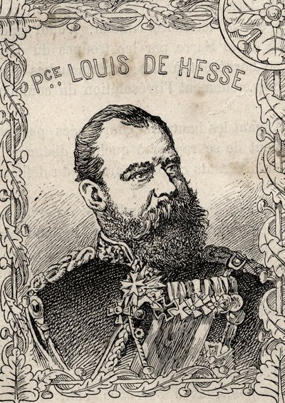 portret van de groothertog van Hessen Lodewijk IV door Hesse - 1870-71 (gravure) door French School