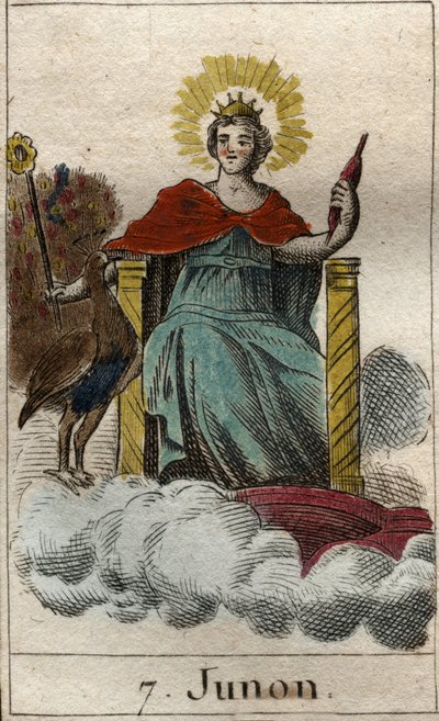 Voorstelling van de godin Juno, koningin van de goden en hemel, ze is de zus en vrouw van Jupiter. Uit 
