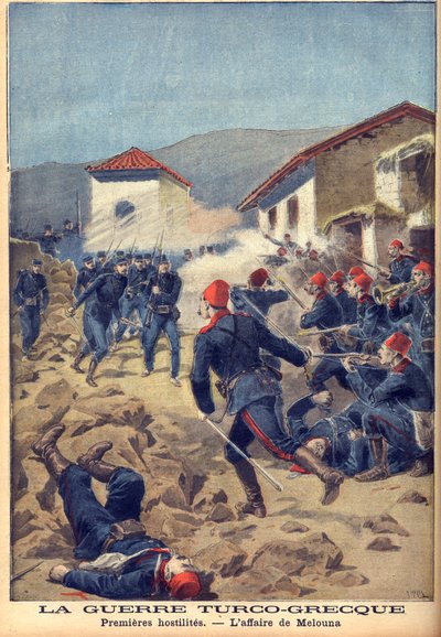 De Grieks-Turkse Oorlog van 1897 - Een van de eerste veldslagen in Thessalië door French School