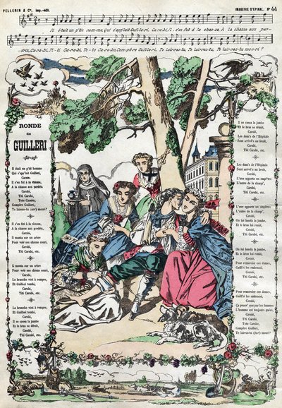 De ronde van Guilleri. Afbeelding van Epinal uit de 19e eeuw door French School