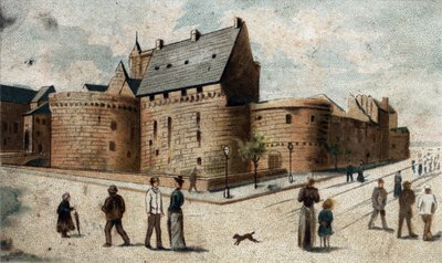 zicht op het kasteel van Nantes (lage Loire) door French School