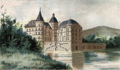 Uitzicht op het kasteel van Vizille in Isère door French School