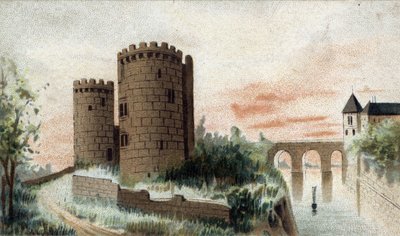 Uitzicht op het kasteel van Cinq Mars (Indre et Loire) door French School