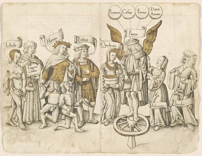 Een dialoog over menselijke gunst (recto) door French early 16th Century