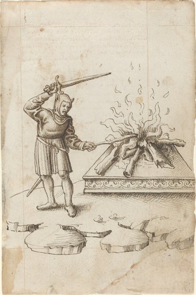 Steek het Vuur Niet met een Zwaard [fol. 20 recto] door French early 16th Century