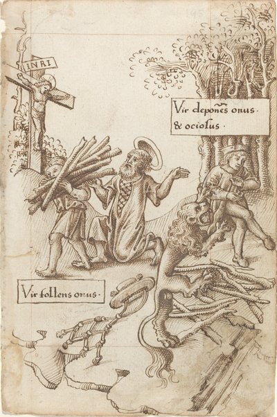 "Help hem die zijn last opneemt, niet hem die hem neerlegt" door French early 16th Century