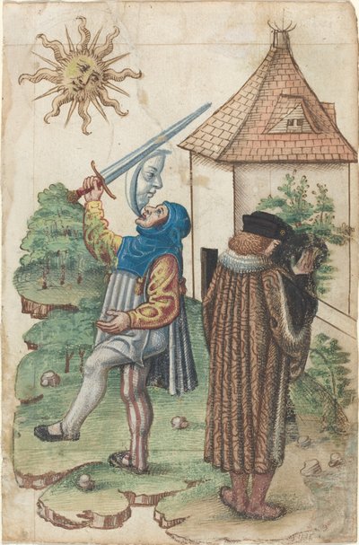 "Spreek Niet Tegen de Zon" en "Maak Geen Water Tegen de Zon" [fol. 39 recto] door French early 16th Century