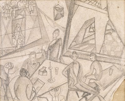 Frida en haar tijdgenoten, c.1925 (potlood op papier) door Frida Kahlo