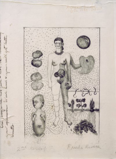 Frida en de miskraam door Frida Kahlo