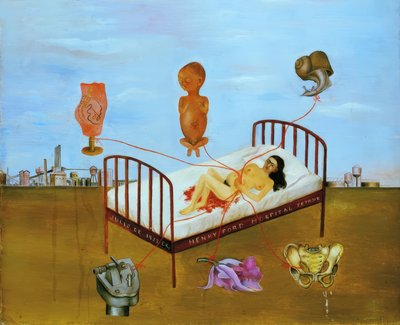 Henry Ford Ziekenhuis of Het vliegende bed door Frida Kahlo
